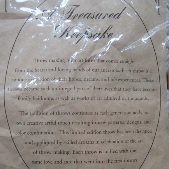 MARY'S GARDEN COLLECTIBLE QUILT/NUMBERED/FLORAL/NO SIZE/TWIN?/NEW! - Picture 6 of 7